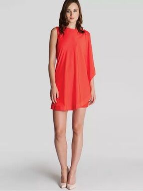 Ted Baker "Bolty" one sided drape tunic size 8-10 Medium Orange Red